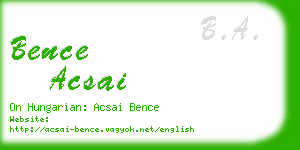 bence acsai business card